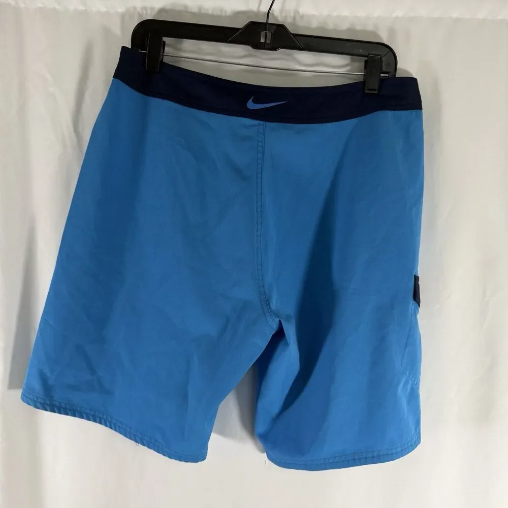 Nike Board Shorts Men's 32 Medium Blue Drawstring Unlined 9